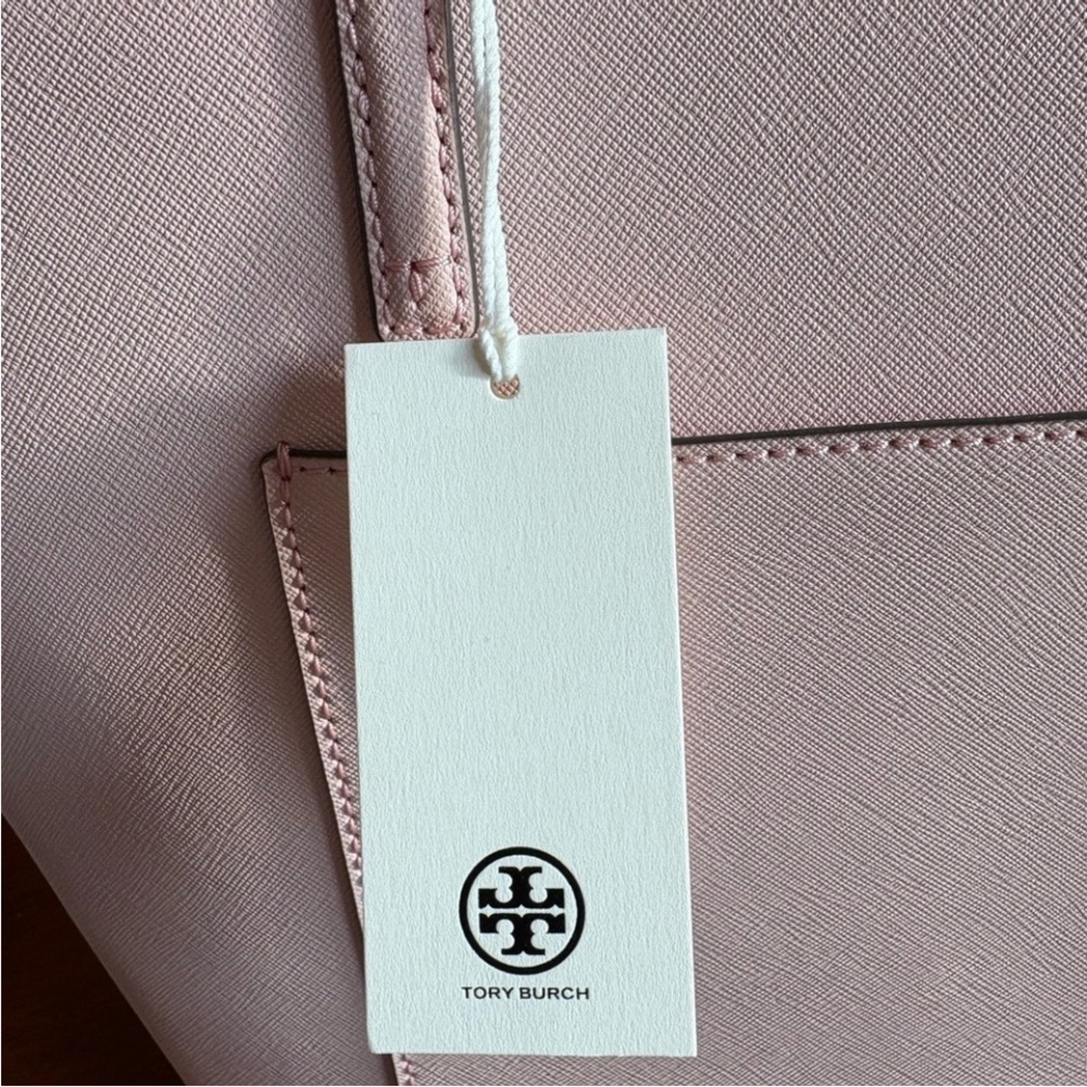 Tory Burch Light Pink Saffiano Emerson Tote Bag - Picture 4 of 5